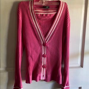 Sweater with Matching Cami  Pink with white stripe